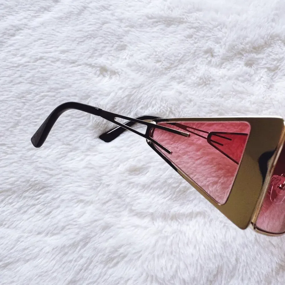 Sandy Clear Red Wrap-Around Sunglasses